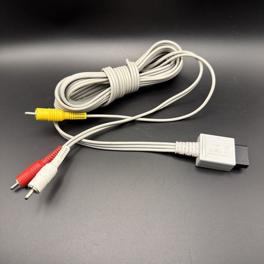 Official Nintendo Wii Composite Audio Video AV Cable RVL-009 OEM Genuine Used